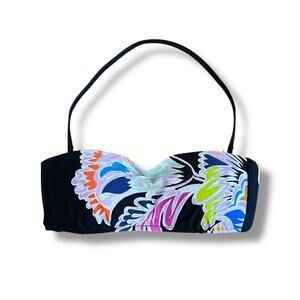 Trina Turk Bikini Top Bandeau Medium Strapless Swim Multicolor US 6